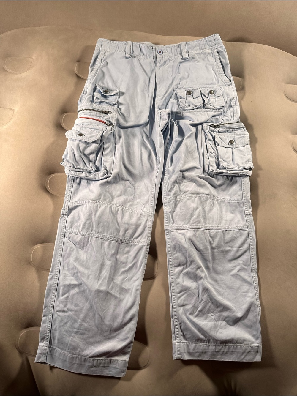 Polo Ralph Lauren Light Blue Cargo Gorpcore Pants 34x30 Retro Heavyweight Rare
